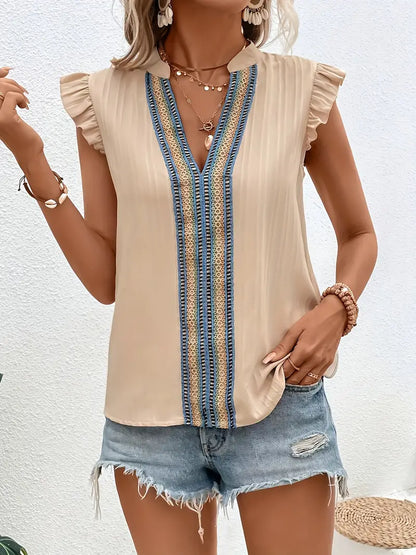 Monet Ruffle Trim Blouse