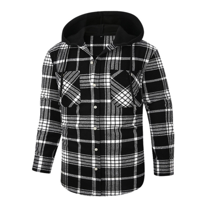 Aron™ Flannel Hooded Plaid Shirt Jacket