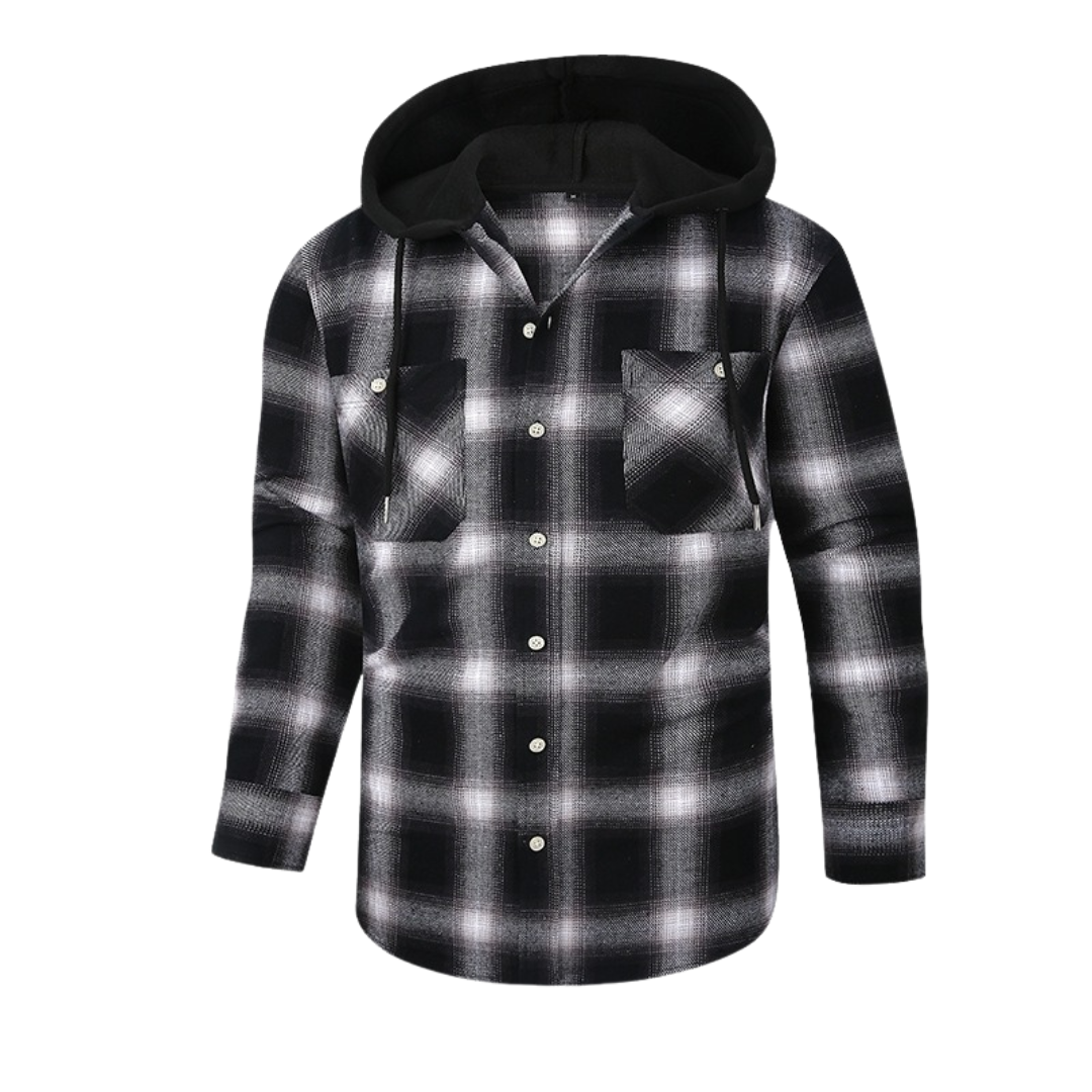 Aron™ Flannel Hooded Plaid Shirt Jacket