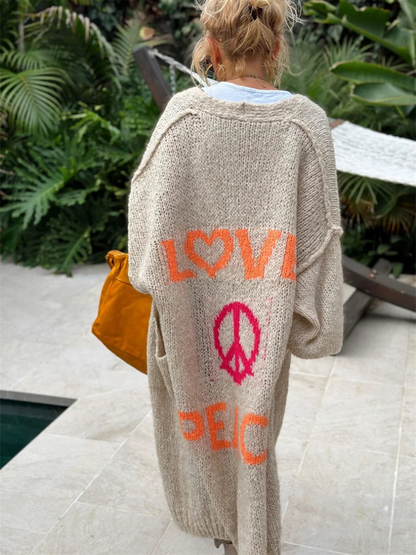 GRACE™ PEACE LONG KNIT CARDIGAN