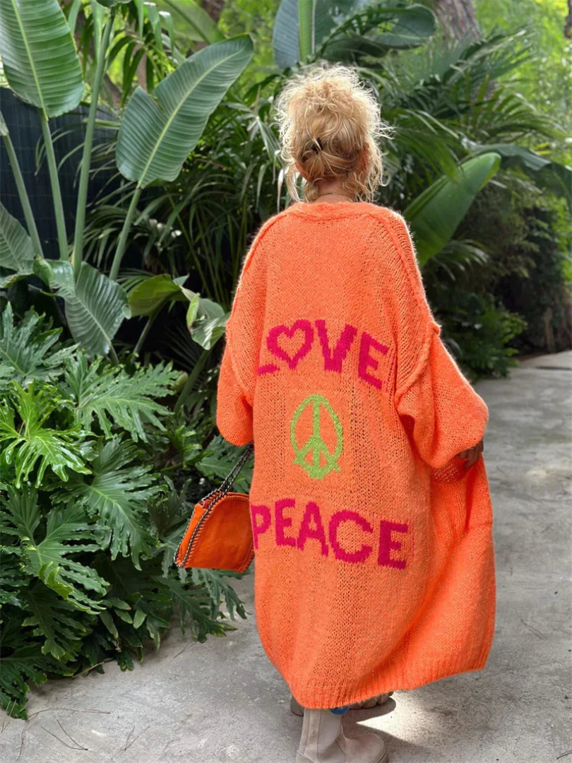 GRACE™ PEACE LONG KNIT CARDIGAN