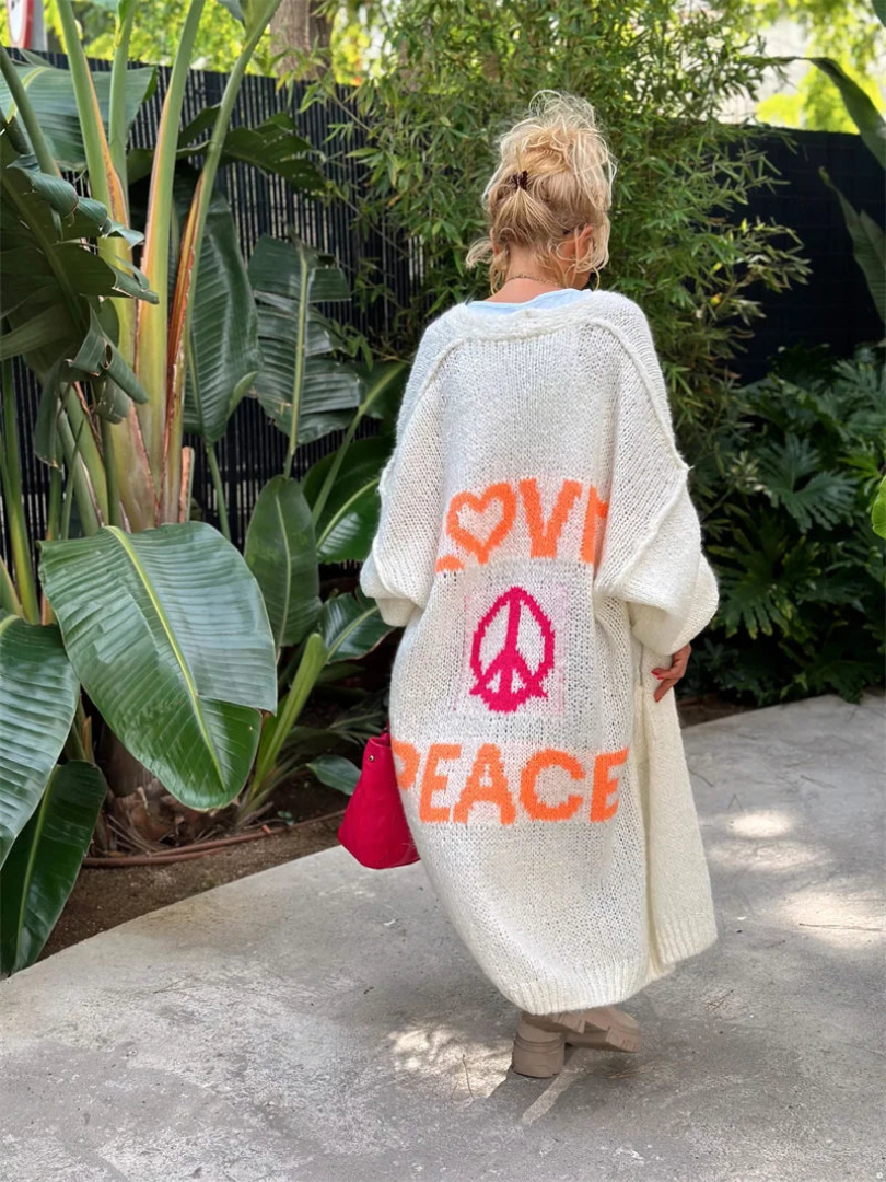 GRACE™ PEACE LONG KNIT CARDIGAN