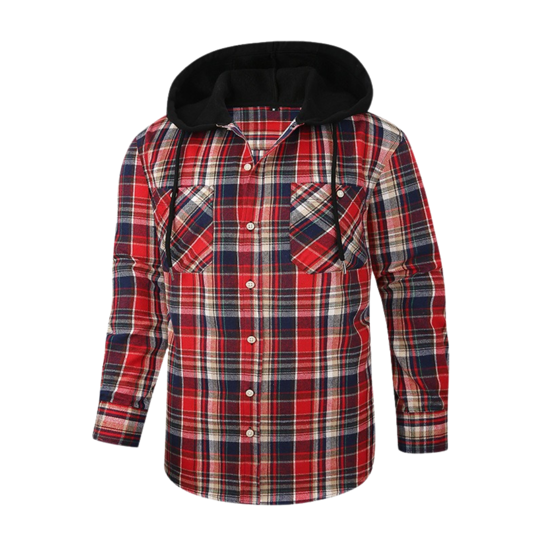 Aron™ Flannel Hooded Plaid Shirt Jacket