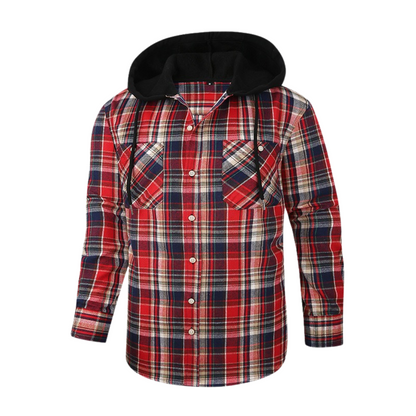 Aron™ Flannel Hooded Plaid Shirt Jacket