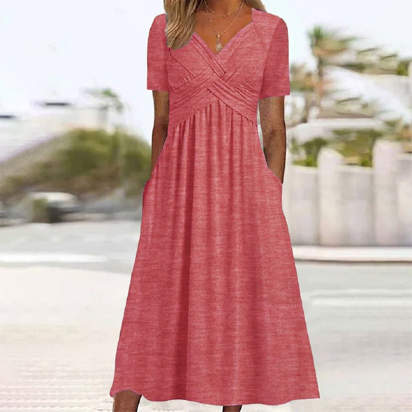 MARY™ ELEGANT V-NECK DRESS