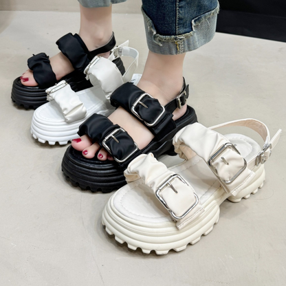 Addison Pleated Platform Sandals