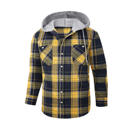 Aron™ Flannel Hooded Plaid Shirt Jacket