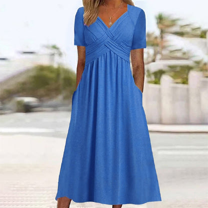 MARY™ ELEGANT V-NECK DRESS