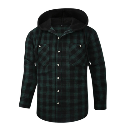 Aron™ Flannel Hooded Plaid Shirt Jacket