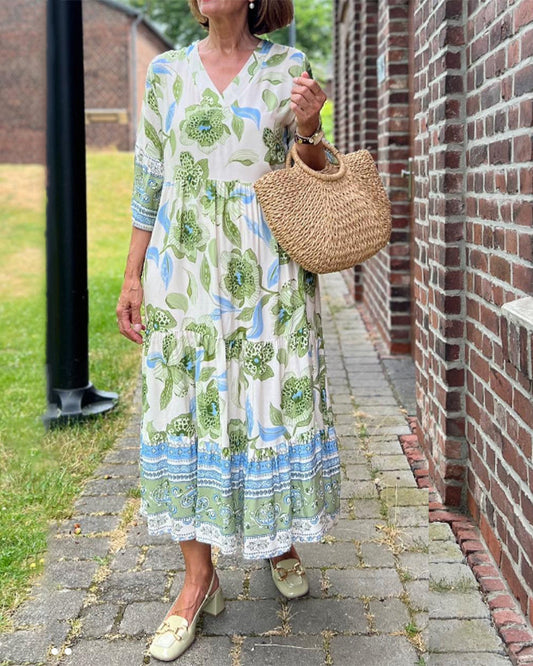 Amelia Floral V-Neck Dress