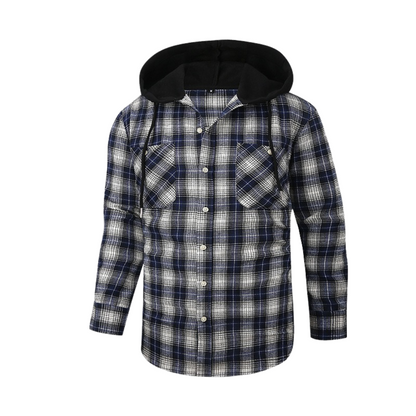 Aron™ Flannel Hooded Plaid Shirt Jacket