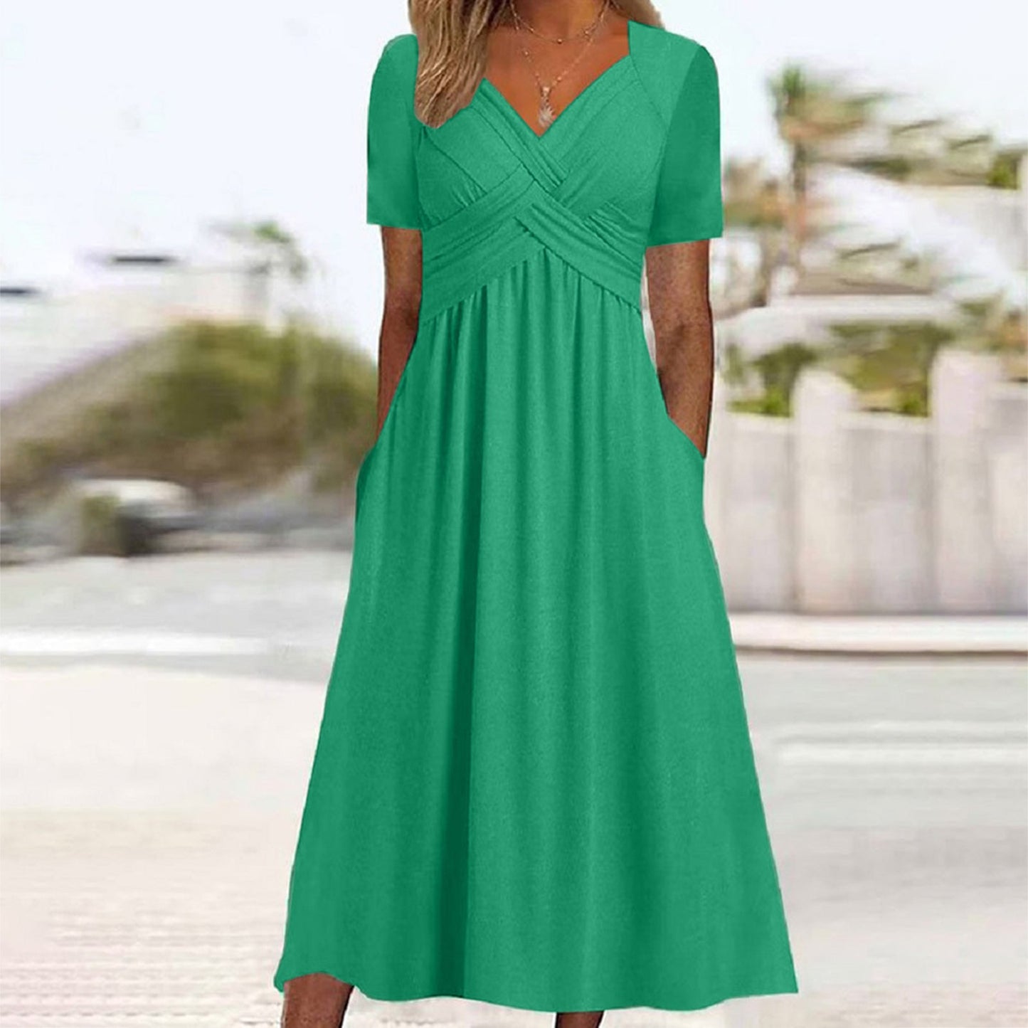 MARY™ ELEGANT V-NECK DRESS