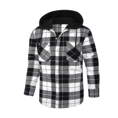 Aron™ Flannel Hooded Plaid Shirt Jacket