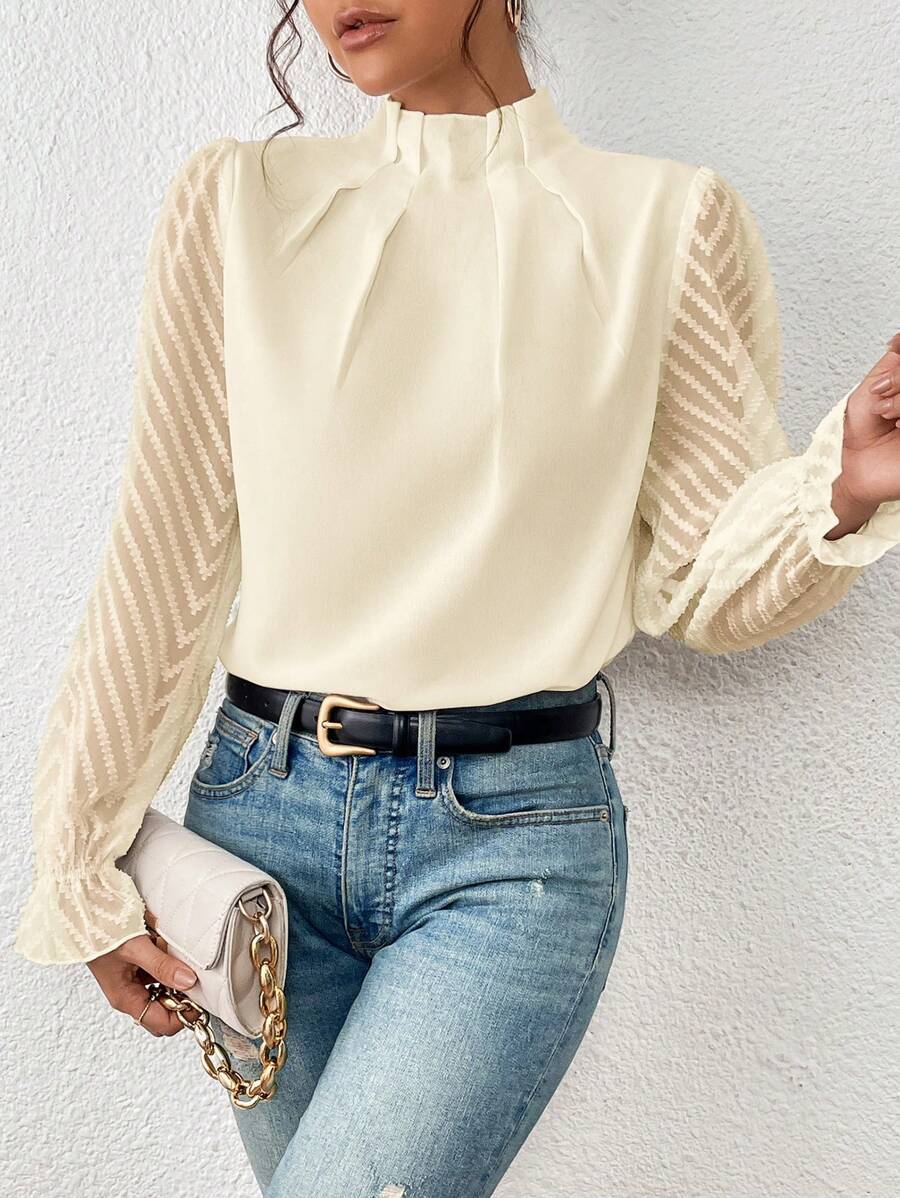 OLGA™ ELEGANT  CHIFFON LONG SLEEVE BLOUSE