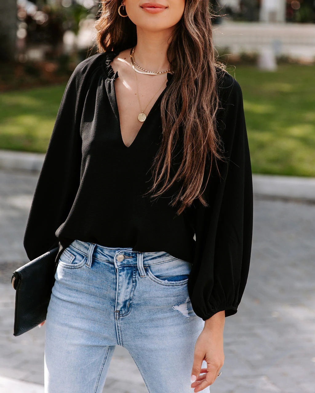 Ellie Chic V-Neck Blouse