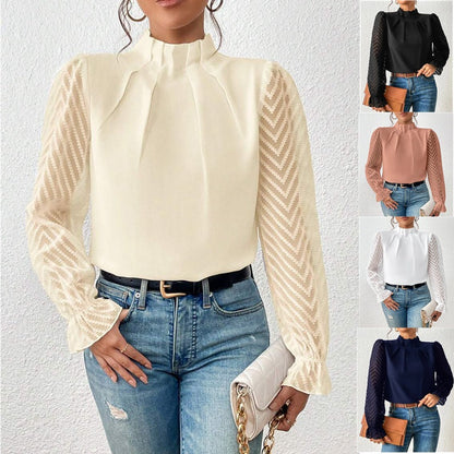 OLGA™ ELEGANT  CHIFFON LONG SLEEVE BLOUSE