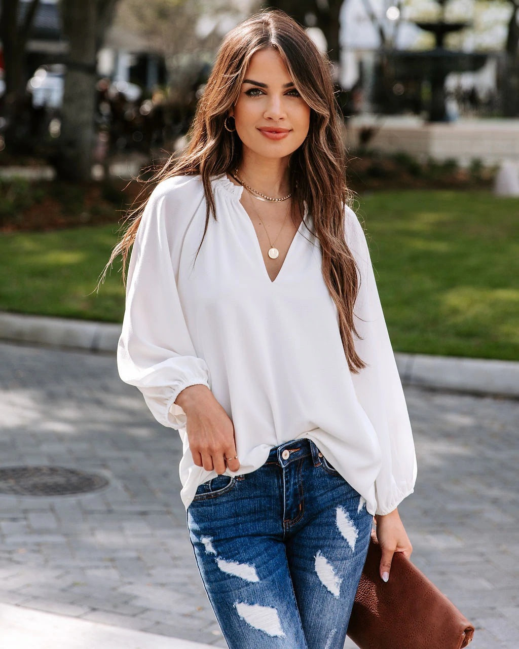 Ellie Chic V-Neck Blouse