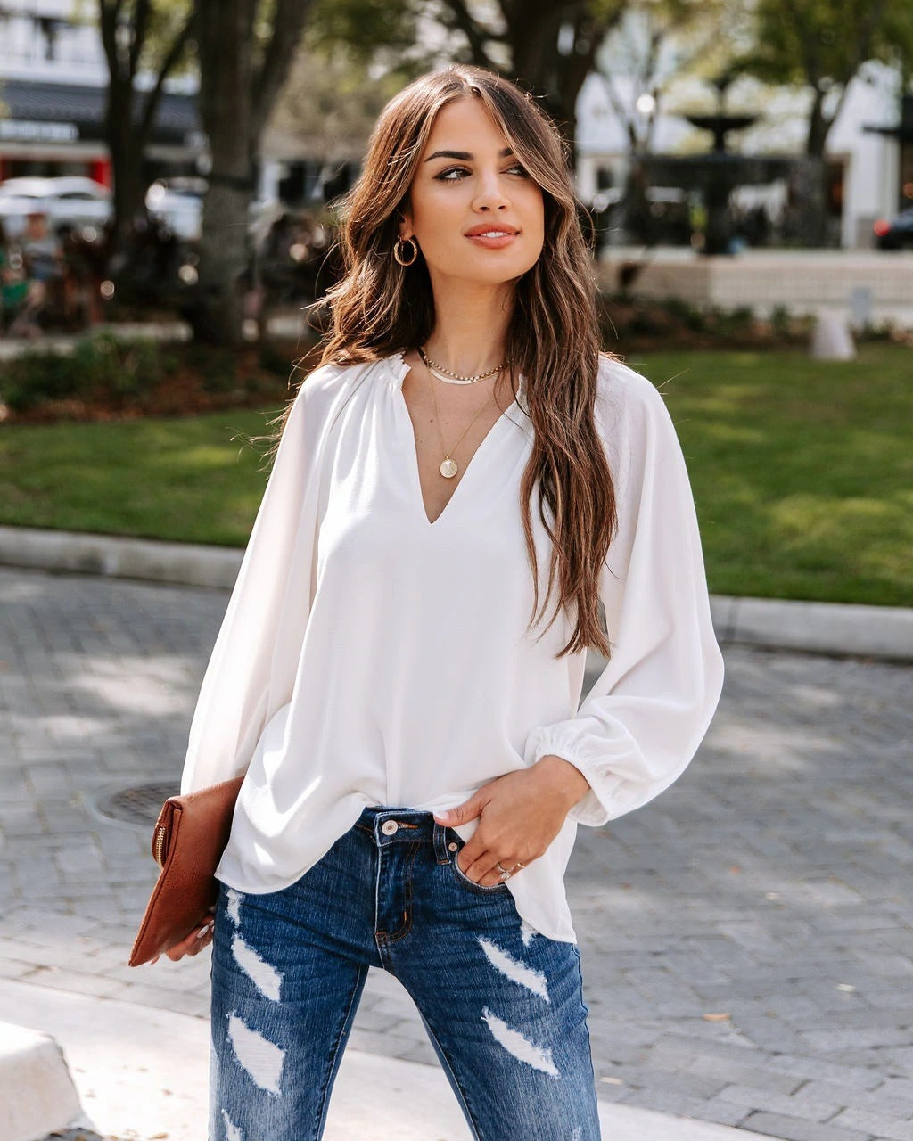 Ellie Chic V-Neck Blouse