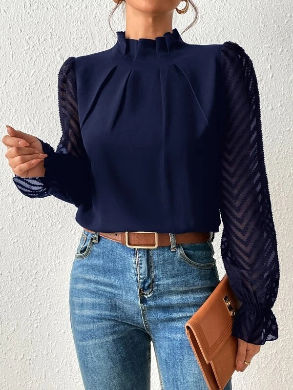 OLGA™ ELEGANT  CHIFFON LONG SLEEVE BLOUSE