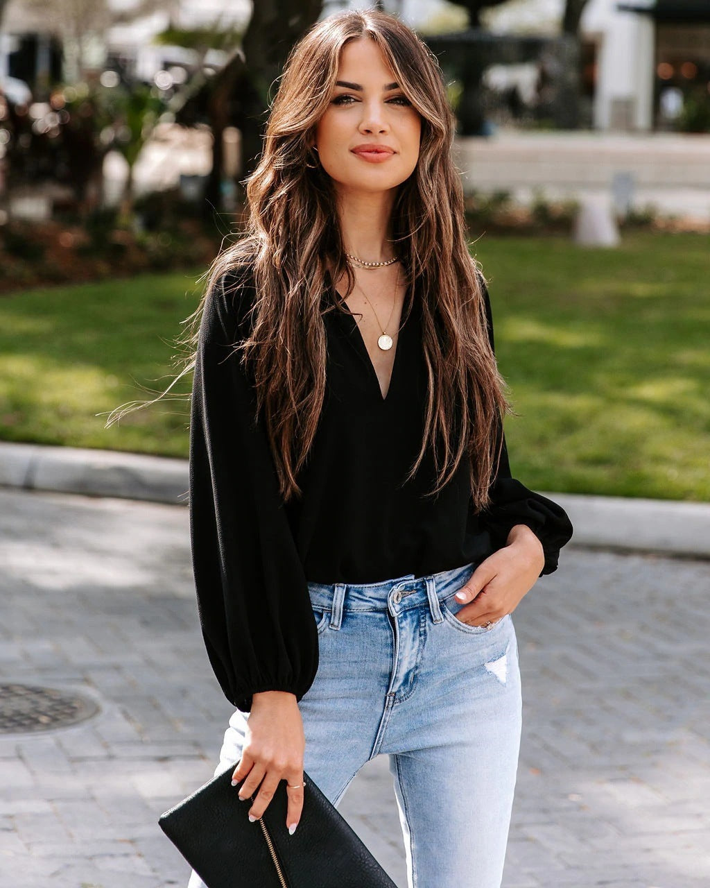 Ellie Chic V-Neck Blouse