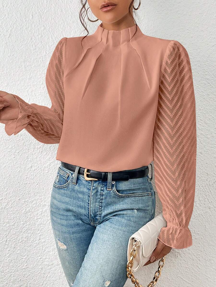 OLGA™ ELEGANT  CHIFFON LONG SLEEVE BLOUSE