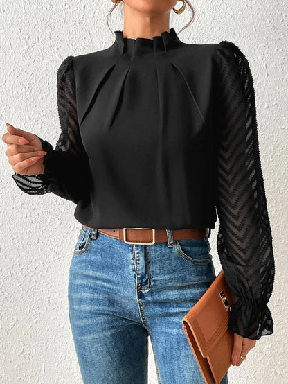 OLGA™ ELEGANT  CHIFFON LONG SLEEVE BLOUSE