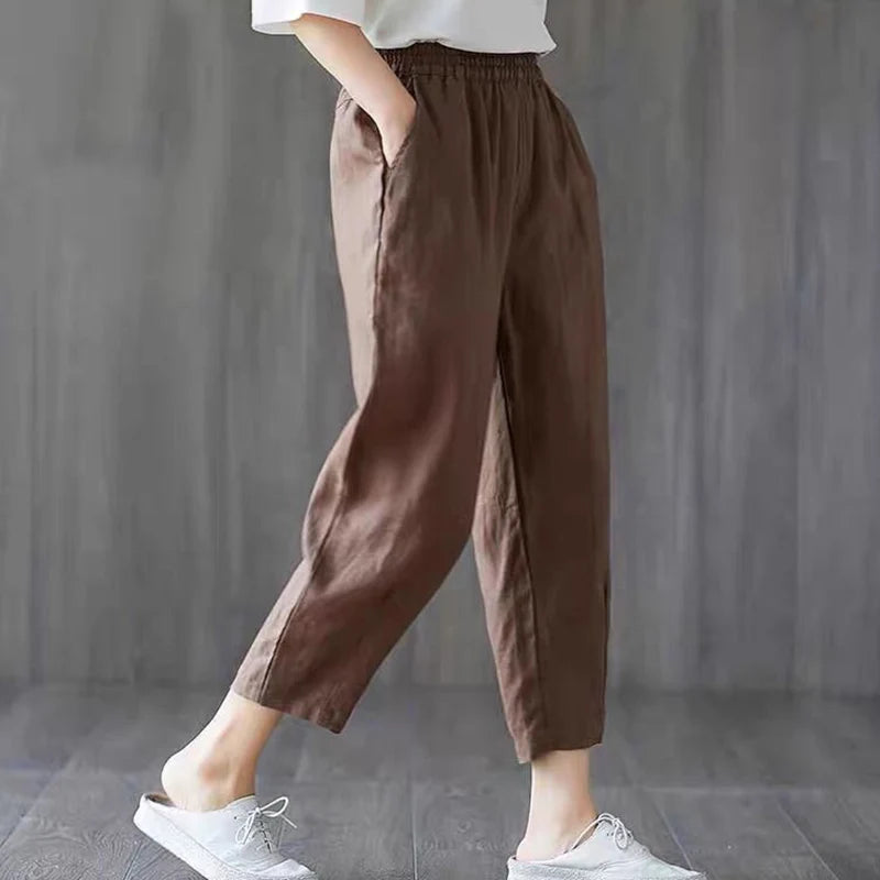 Women's casual cotton trousers