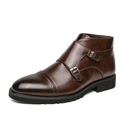 Darell Double Monk Strap Leather Boots