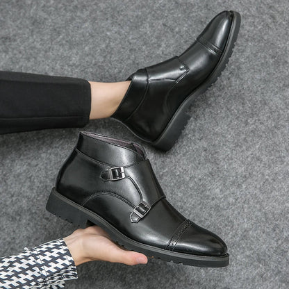 Darell Double Monk Strap Leather Boots