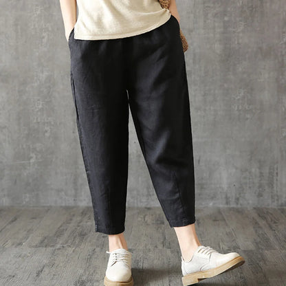 Women's casual cotton trousers