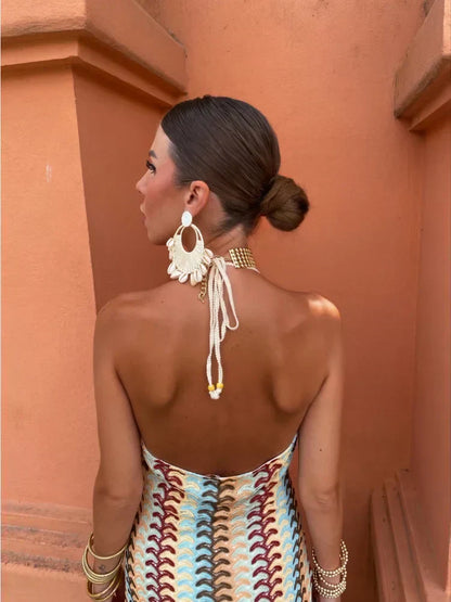 APHRODITE™ BACKLESS V-NECK DRESS