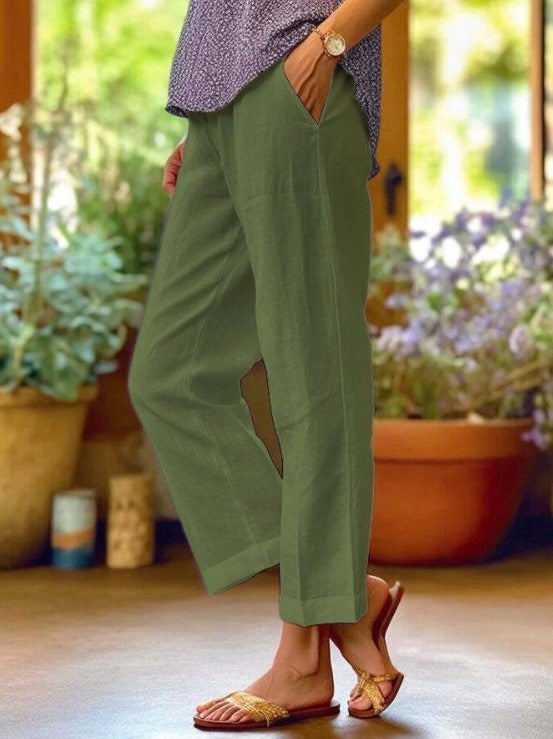 Lahara Elegant Linen and Cotton Pants