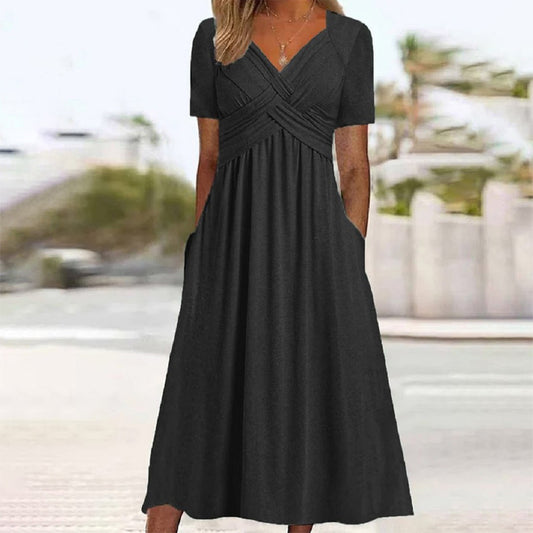 MARY™ ELEGANT V-NECK DRESS