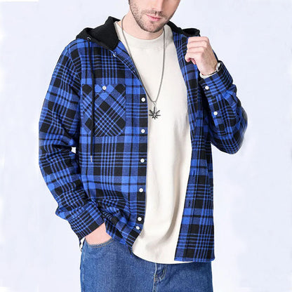 Aron™ Flannel Hooded Plaid Shirt Jacket