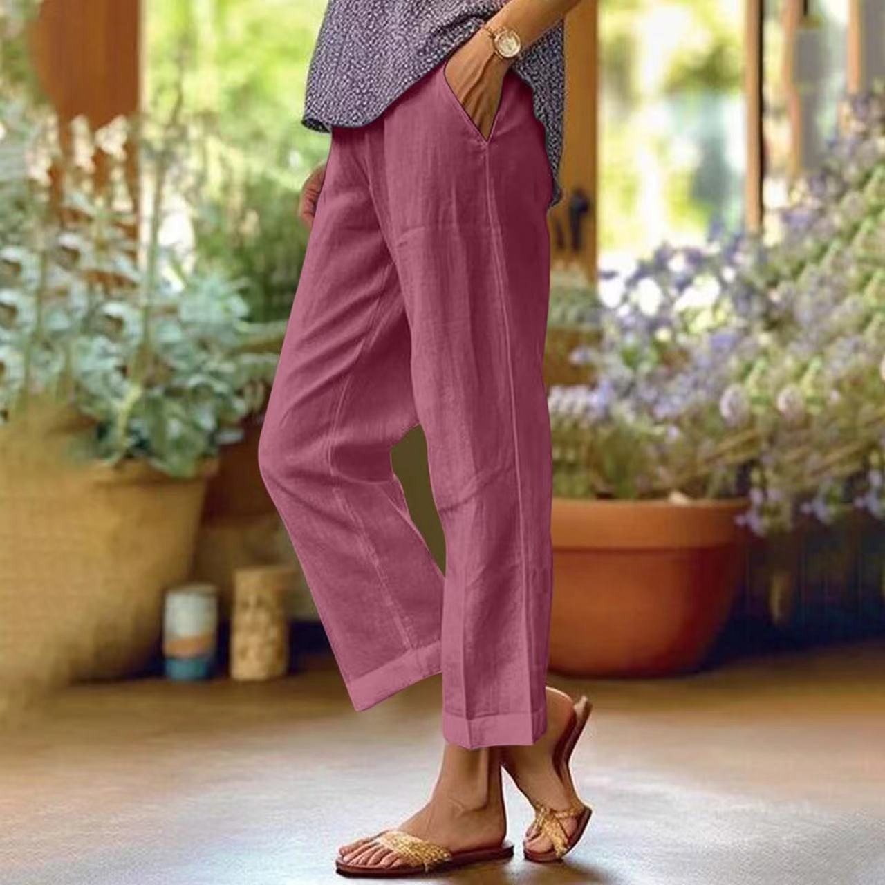 Lahara Elegant Linen and Cotton Pants