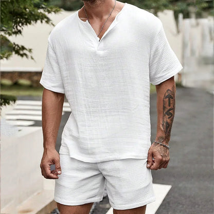 ARNOLD™ BREEZY COTTON V-NECK LOUNGE SET