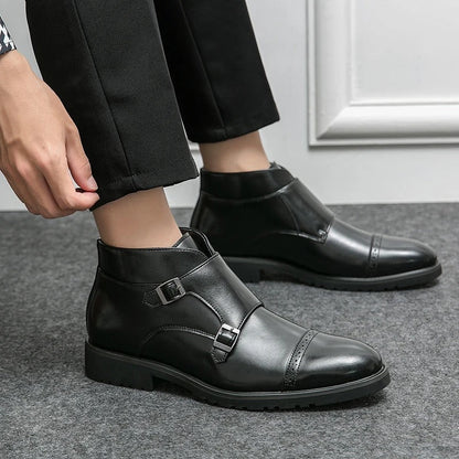 Darell Double Monk Strap Leather Boots
