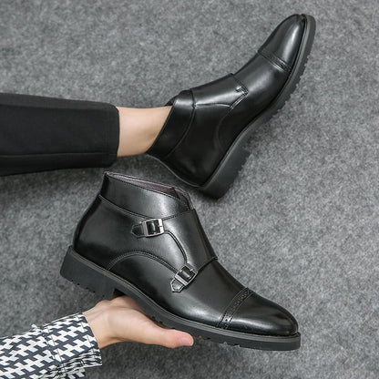 Darell Double Monk Strap Leather Boots