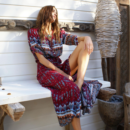 BORINA™ BOHEMIAN FLORAL DRESS