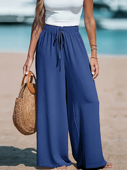 Rani - High-Waisted Drawstring Palazzo Pants