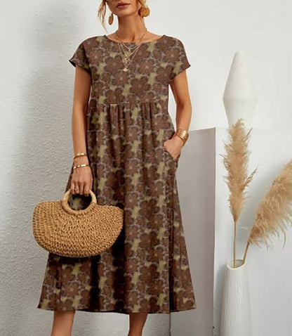 Eliza Floral Belly Covering Dress with Pockets