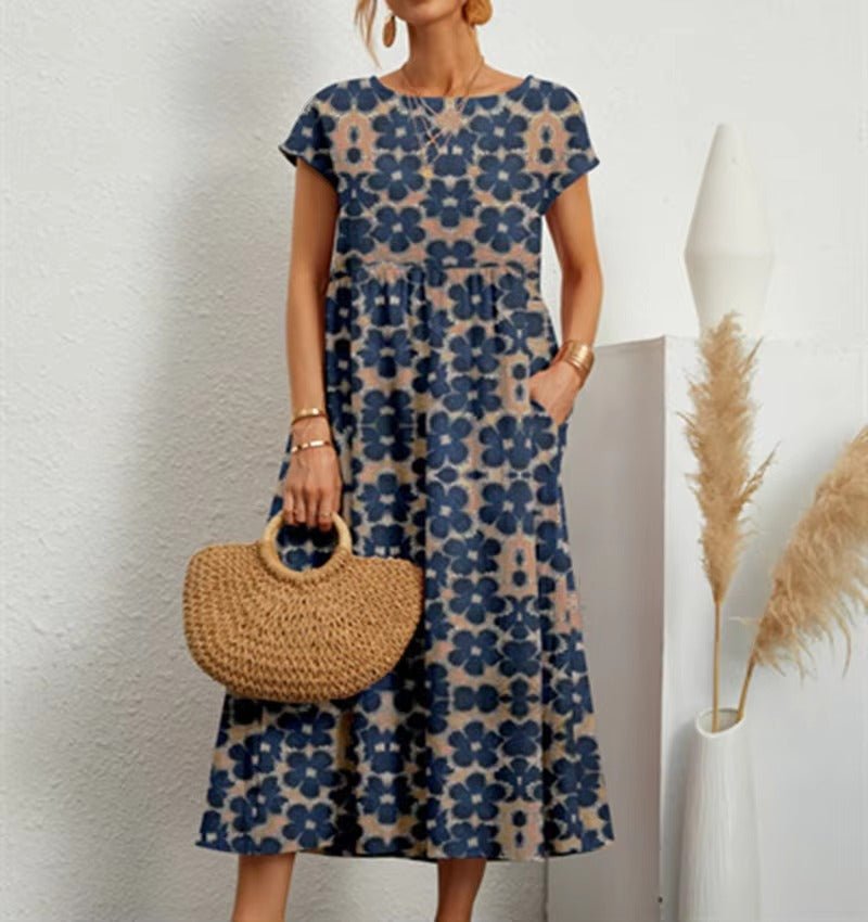 Eliza Floral Belly Covering Dress with Pockets