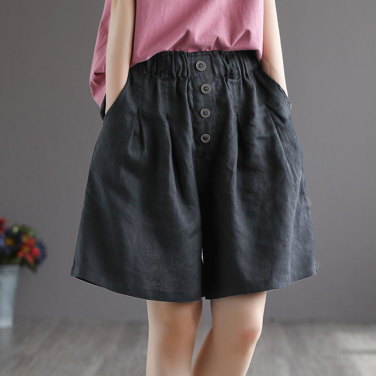 Summer Button-Front Shorts