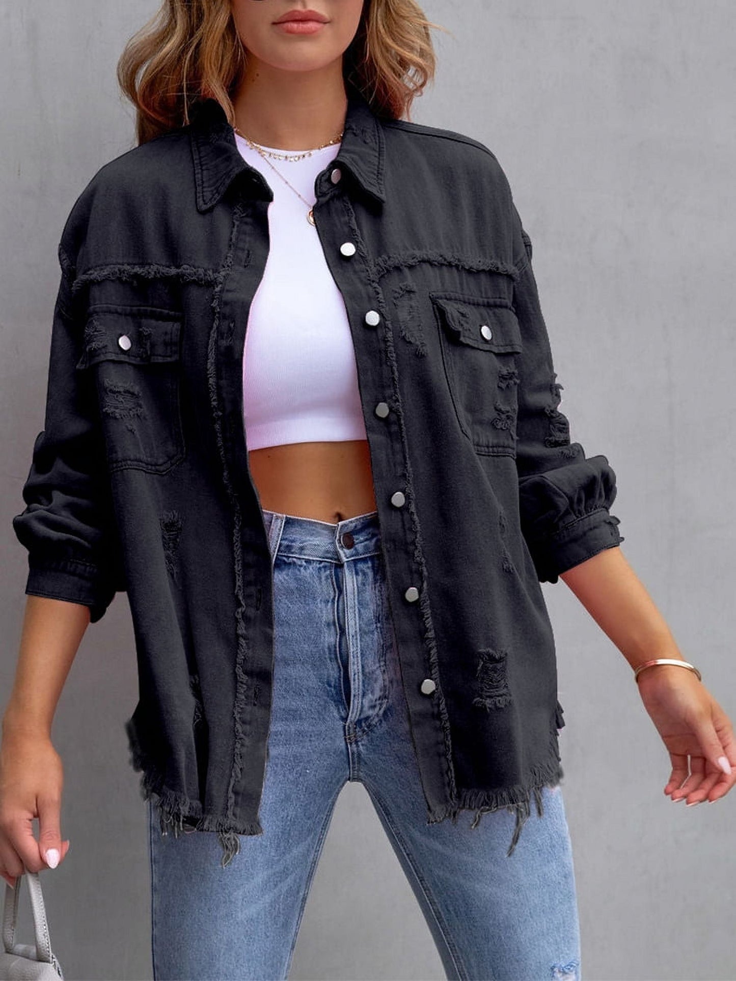 Eliana Frayed Denim Jacket