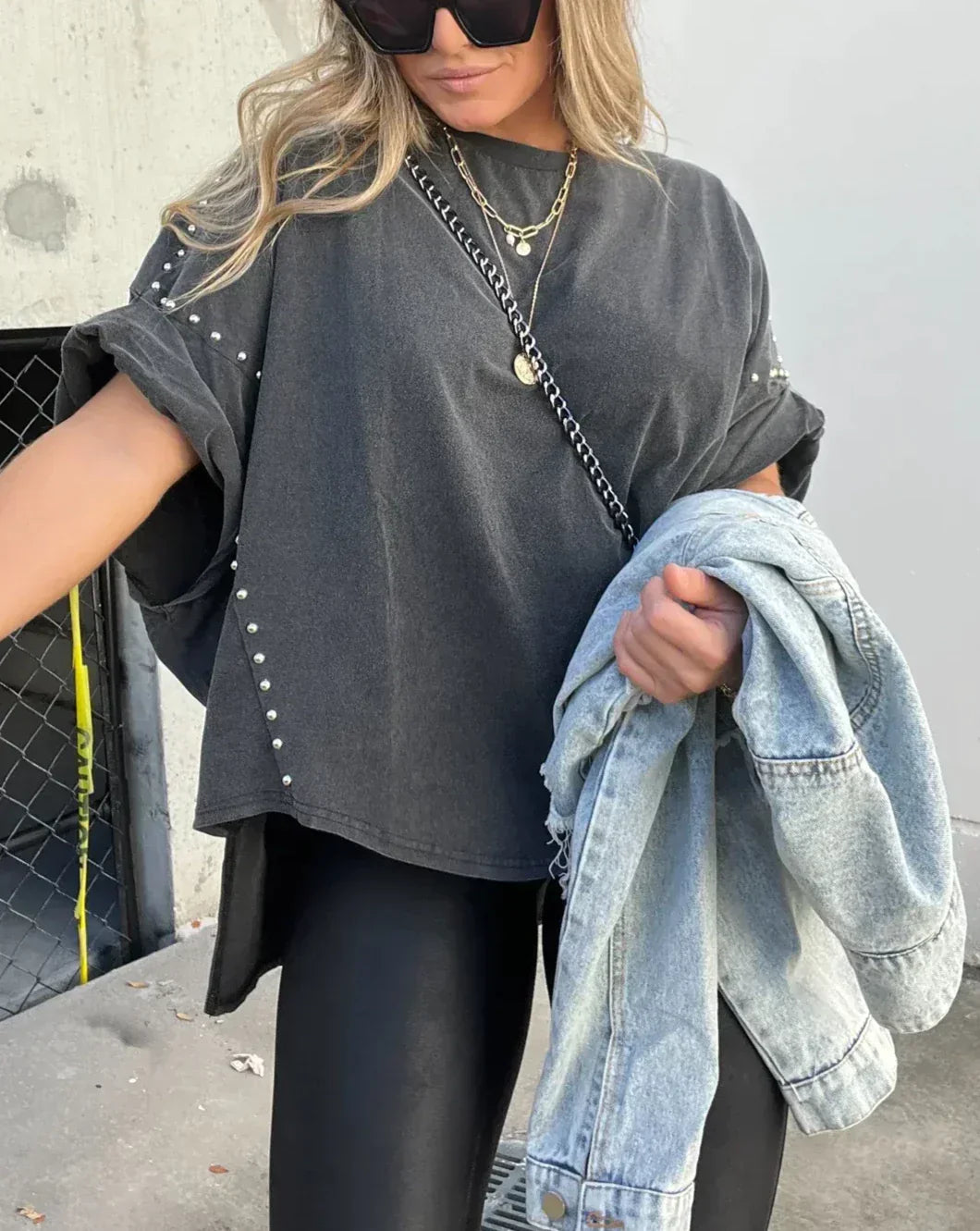 Andy Oversized Studded Tee